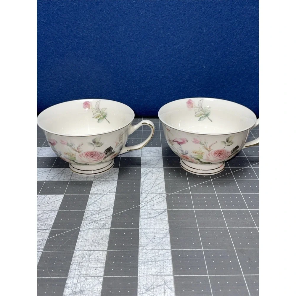 2 Grace Teaware‎ Cottage Rose &Birds Magnolia Garden Coffee/Teacup